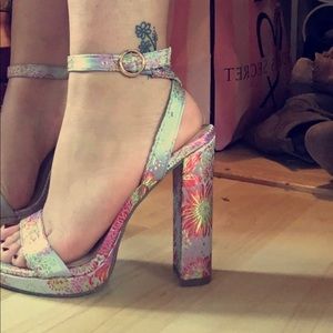 Baby Blue Floral Heels